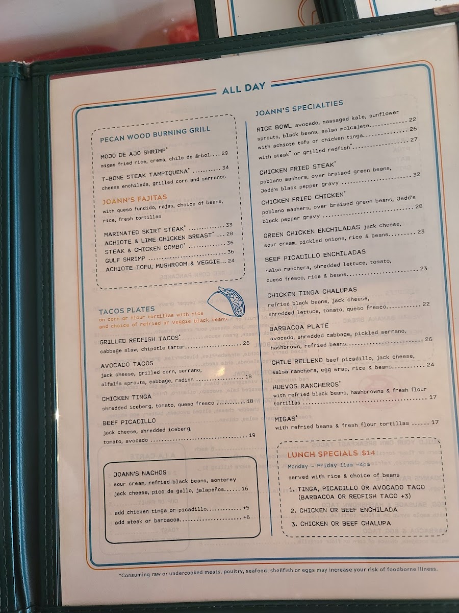 Menu Joann's Fine Foods-10