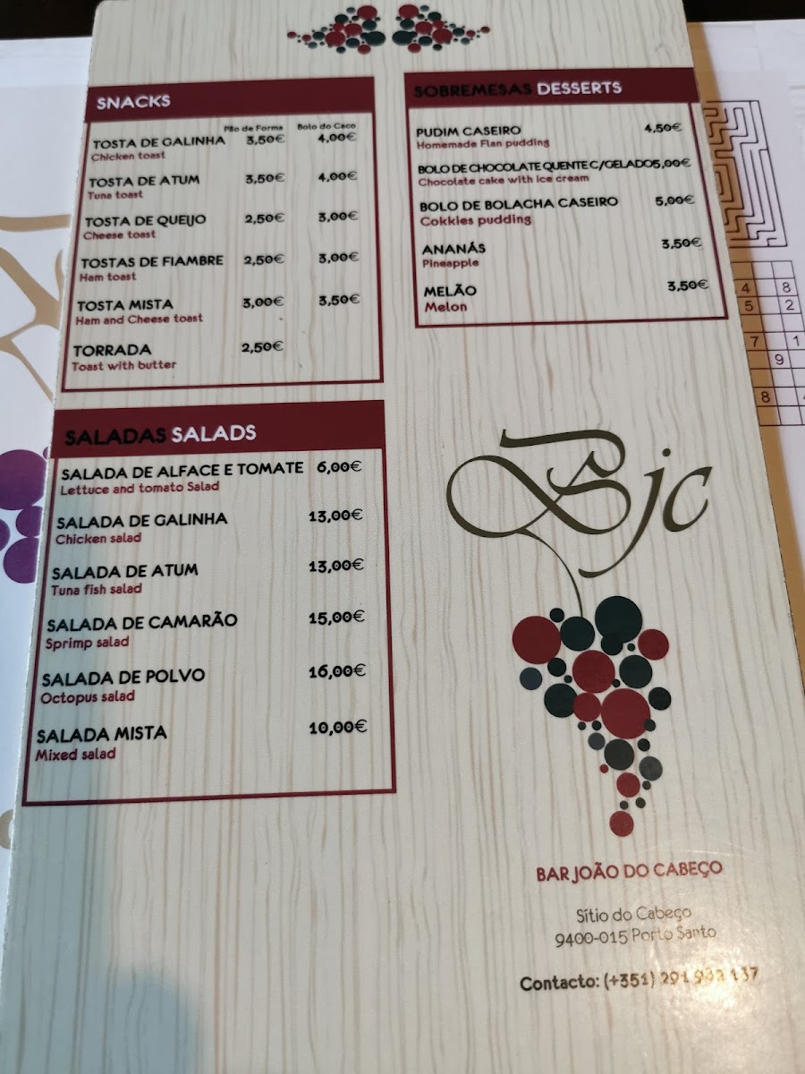 Menu João Do Cabeço Restaurant-10