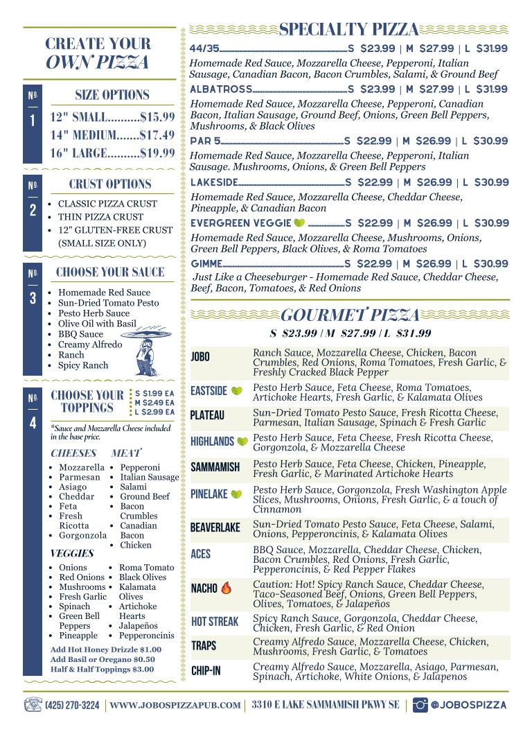 Menu Jobo's Pizza Pub-2