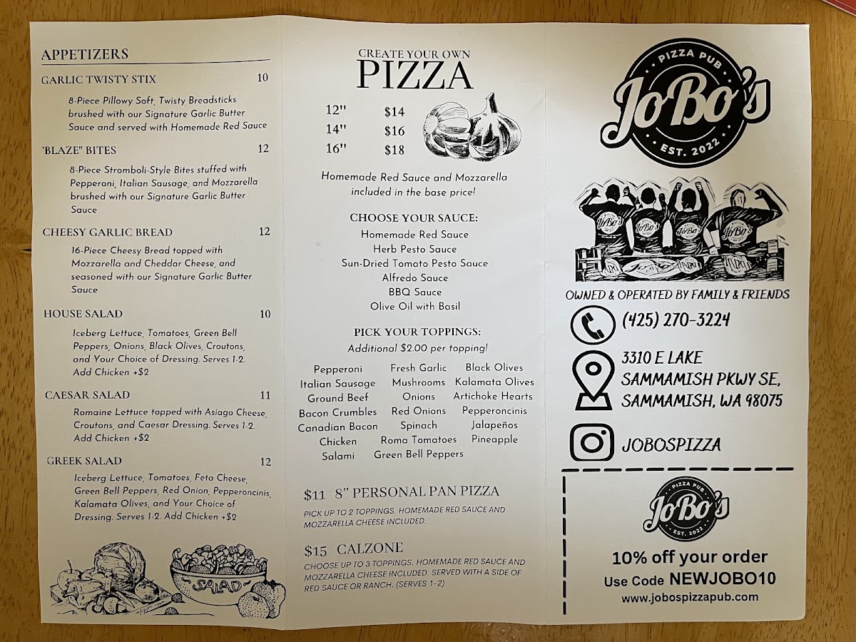 Menu Jobo's Pizza Pub-5