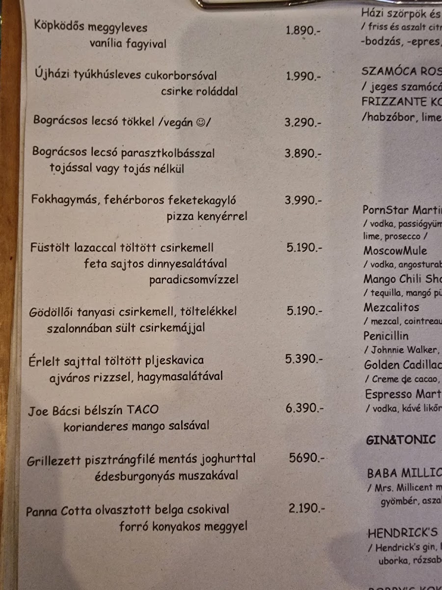 Menu Joe Bácsi Restaurant-5