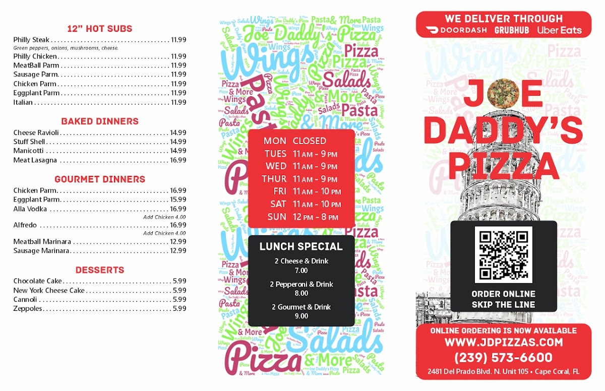 Menu Joe Daddy's Pizza-2