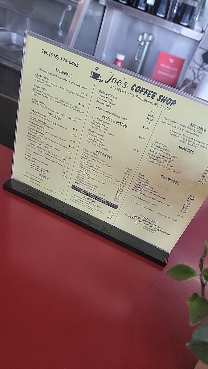 Menu Joe's Coffee Shop-1