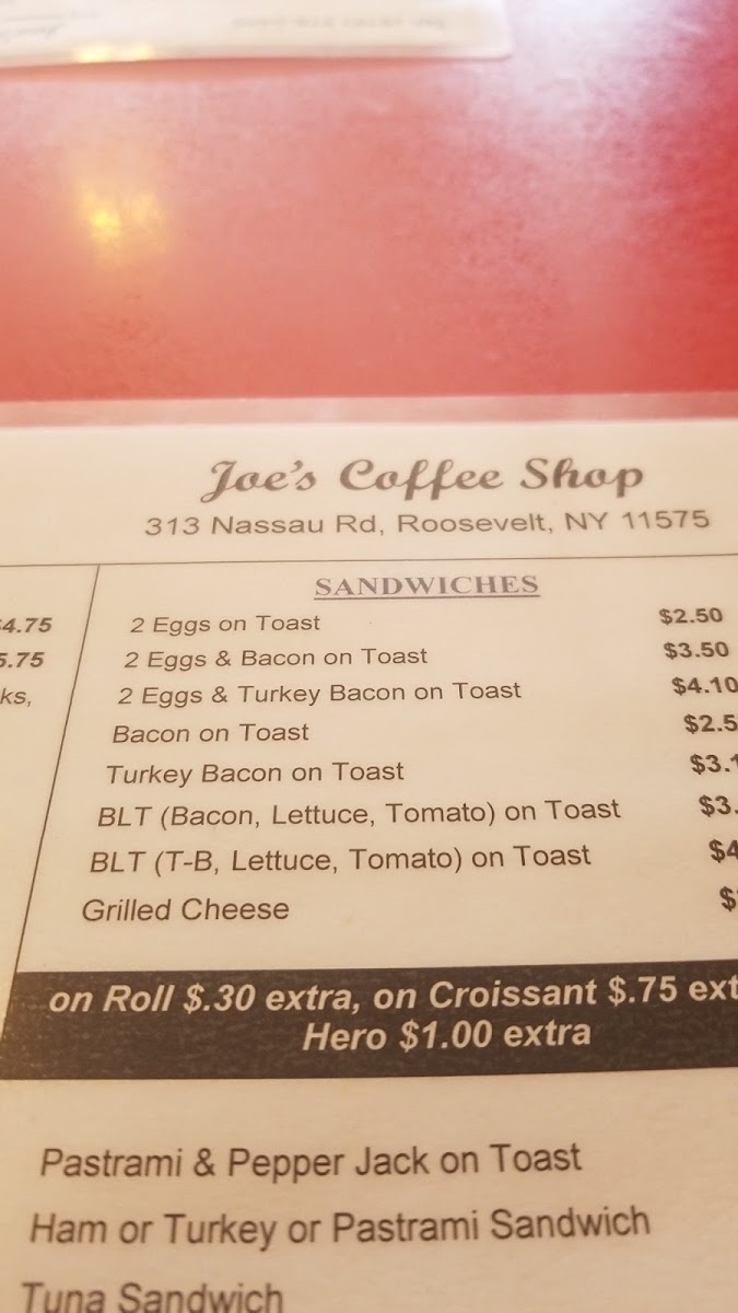 Menu Joe's Coffee Shop-3