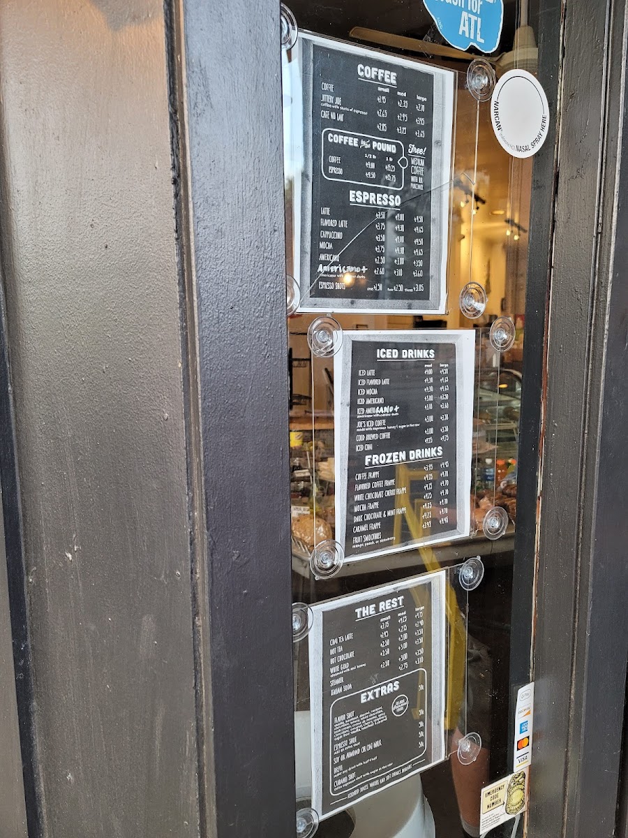 Menu Joe's Coffeehouse Eav-4