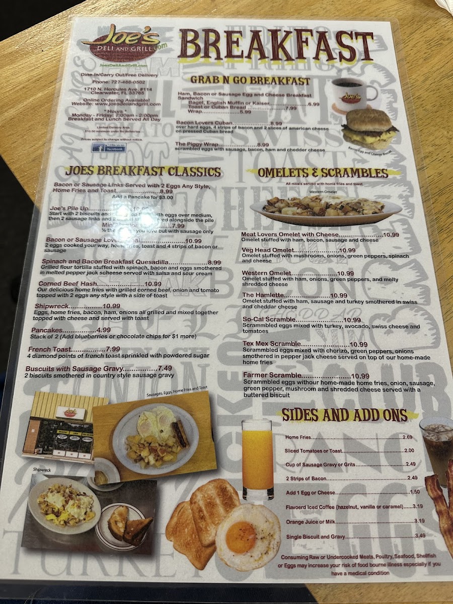 Menu Joe's Deli And Grill-3
