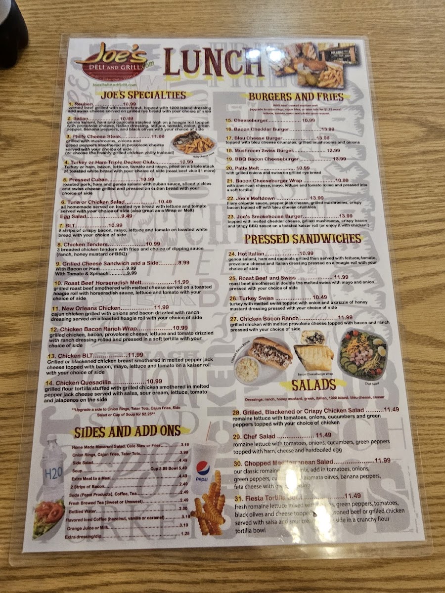 Menu Joe's Deli And Grill-4