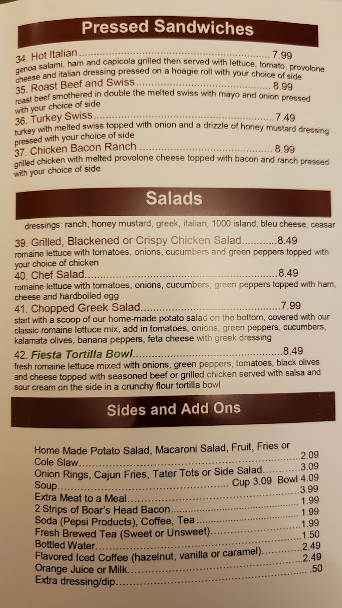 Menu Joe's Deli And Grill-6