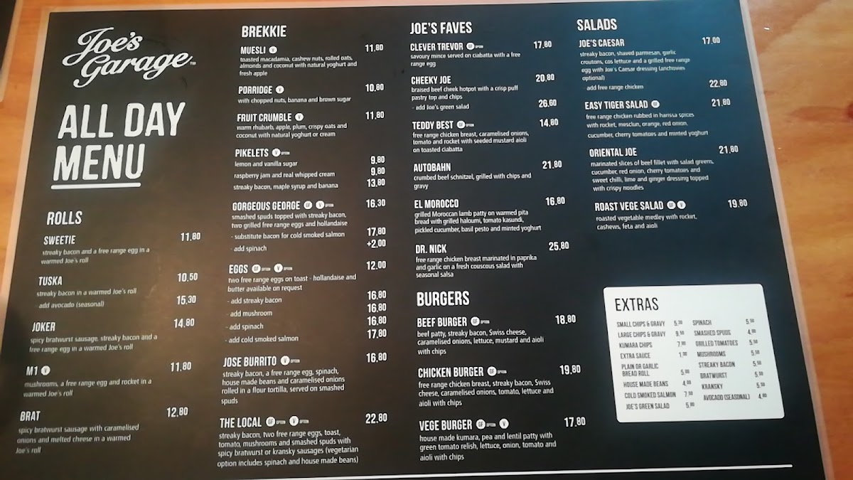 Menu Joe's Garage Palmerston North-9