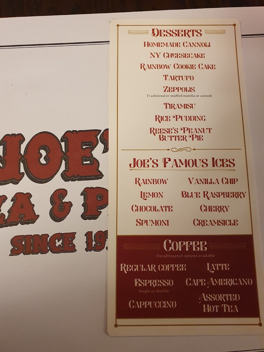 Menu Joe's Pizza & Pasta-4