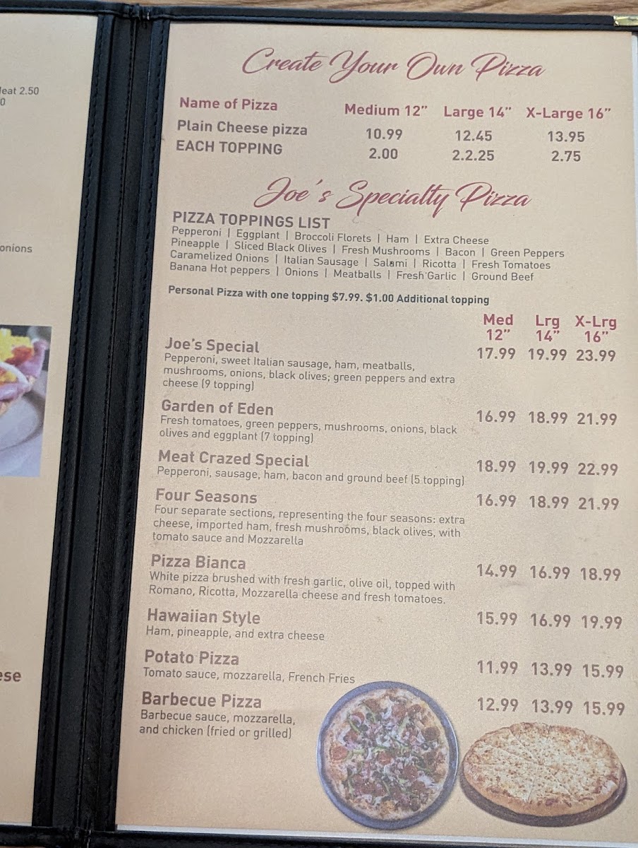 Menu Joe's Place-1