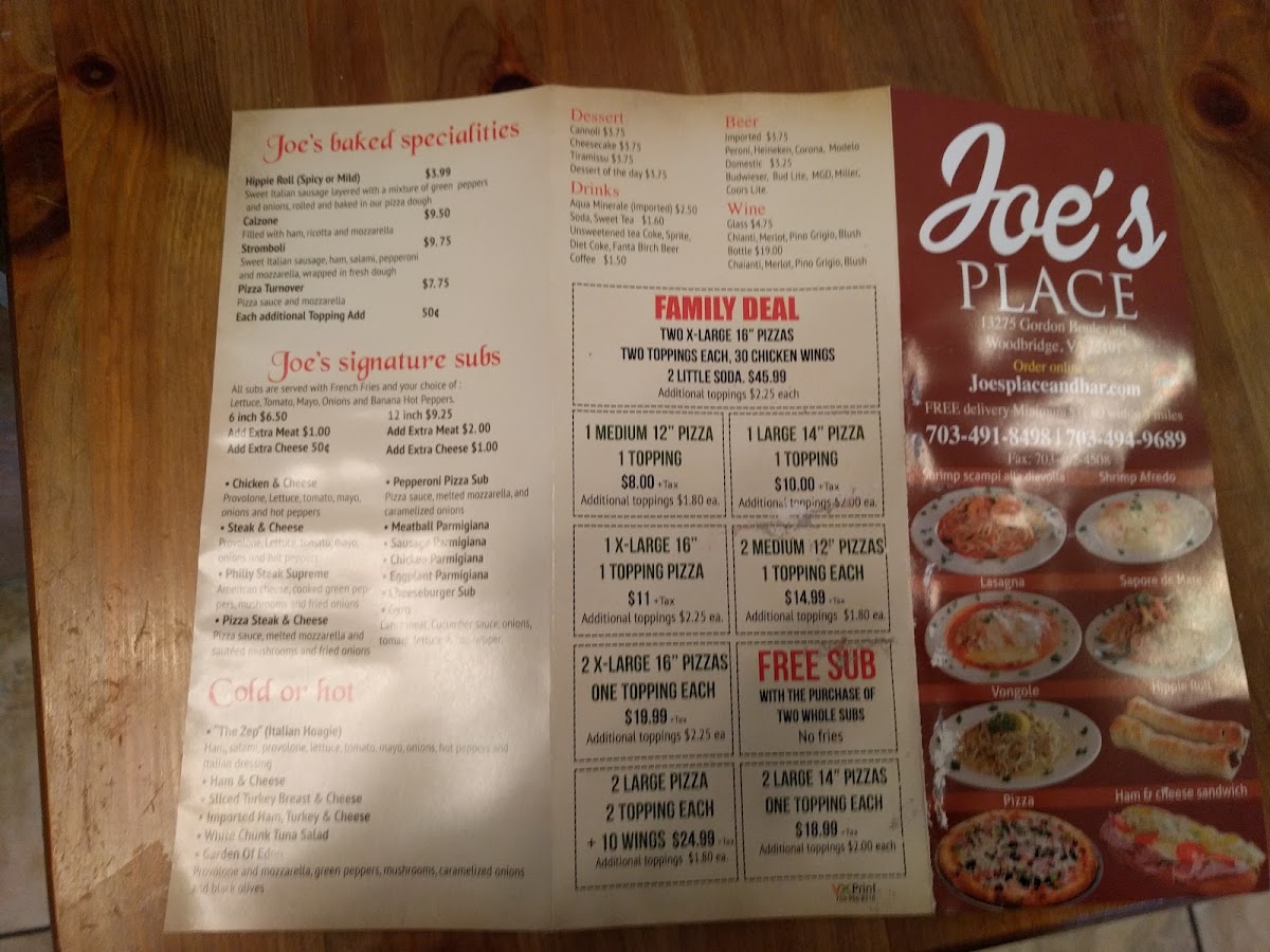 Menu Joe's Place-9