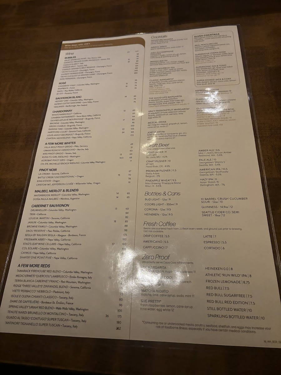 Menu Joey Southcenter-8