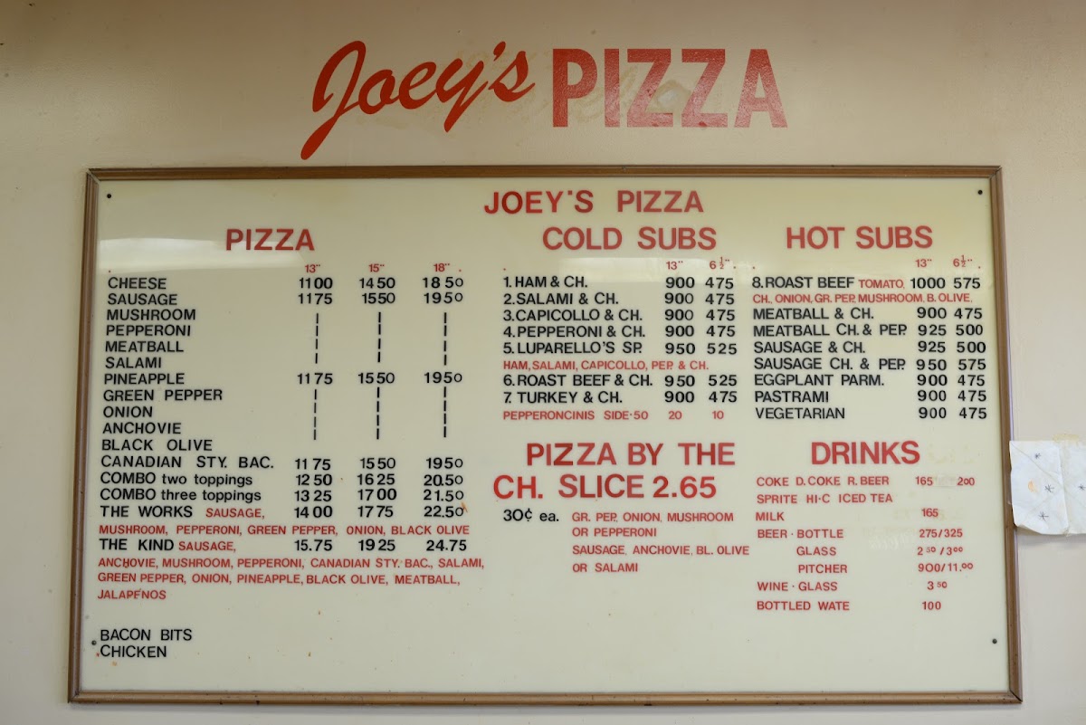 Menu Joey’S Pizza-2
