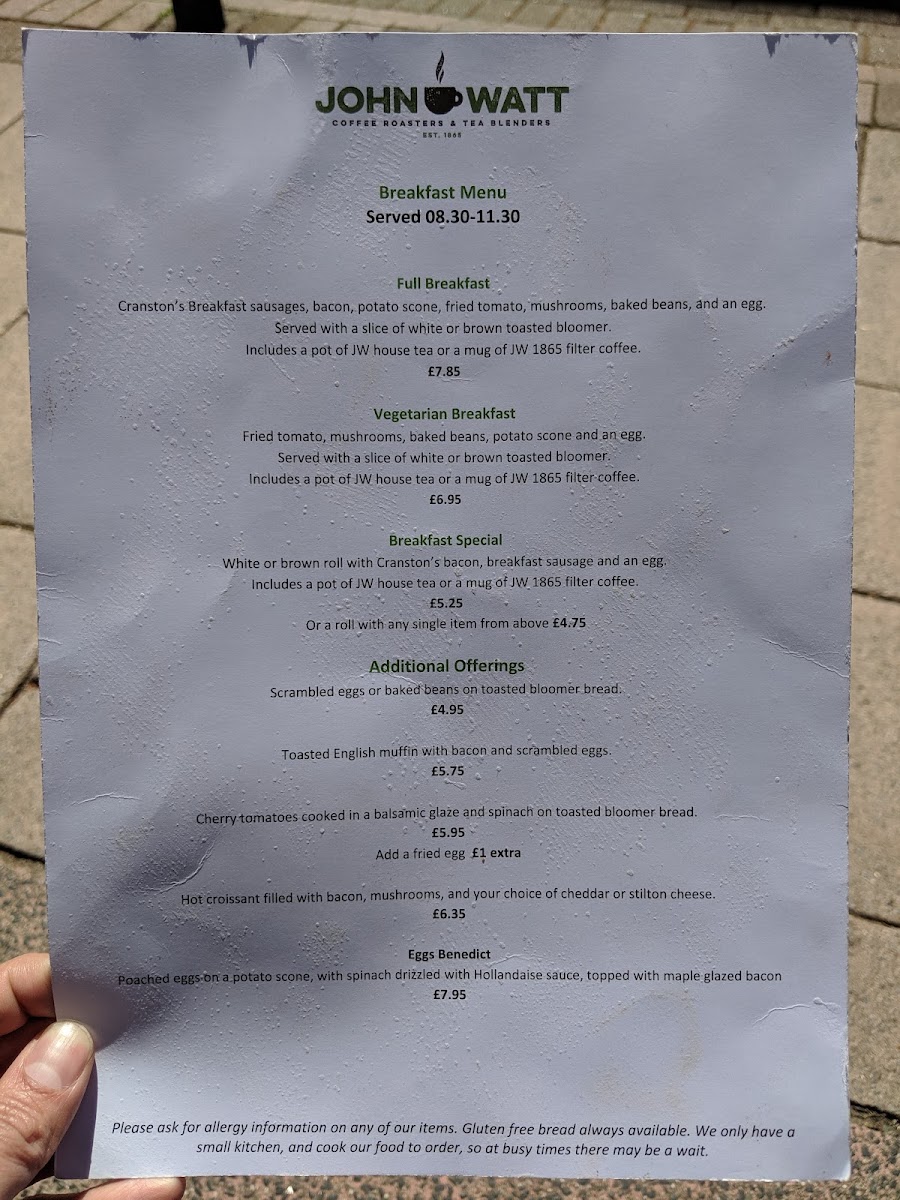 Menu John Watt And Son-2