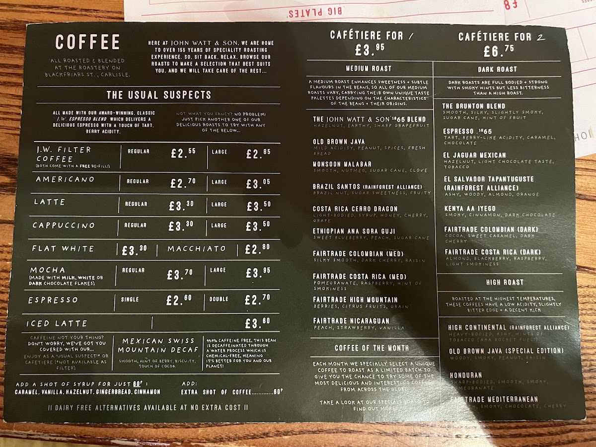 Menu John Watt And Son-3
