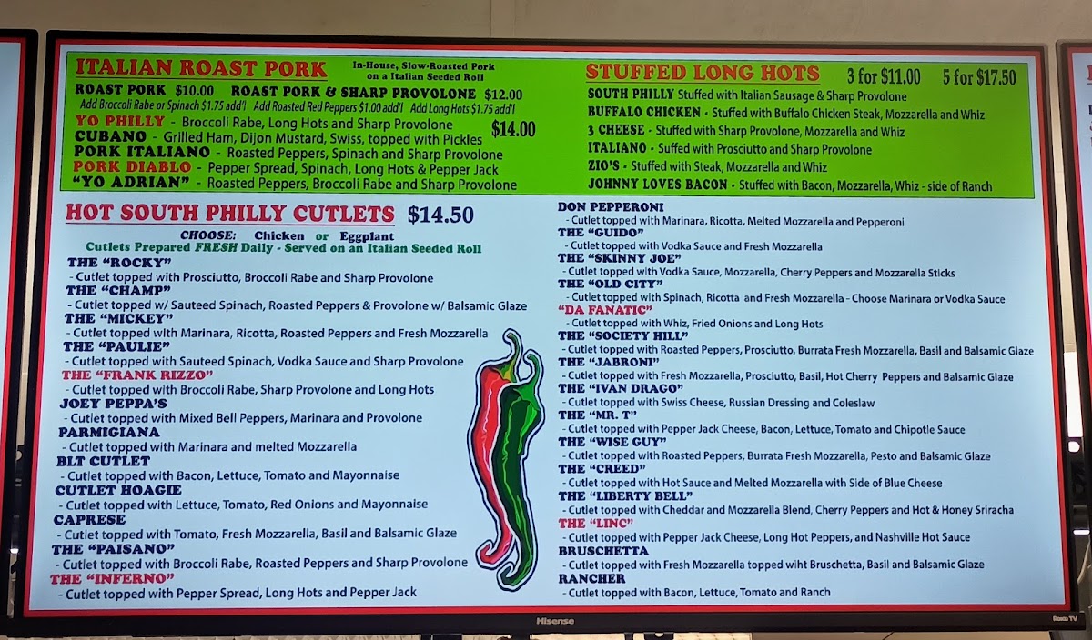 Menu Johnny Longhots Steaks & Pizza - Voorhees, Nj-1