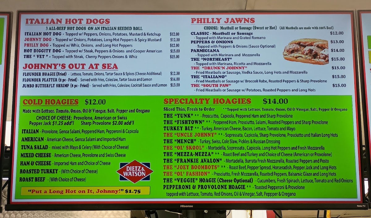 Menu Johnny Longhots Steaks & Pizza - Voorhees, Nj-3