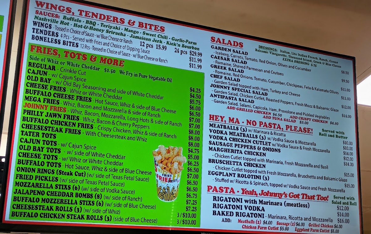 Menu Johnny Longhots Steaks & Pizza - Voorhees, Nj-5