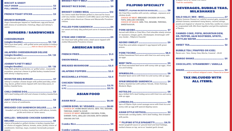 Menu Johnny’S Grub To Go-10
