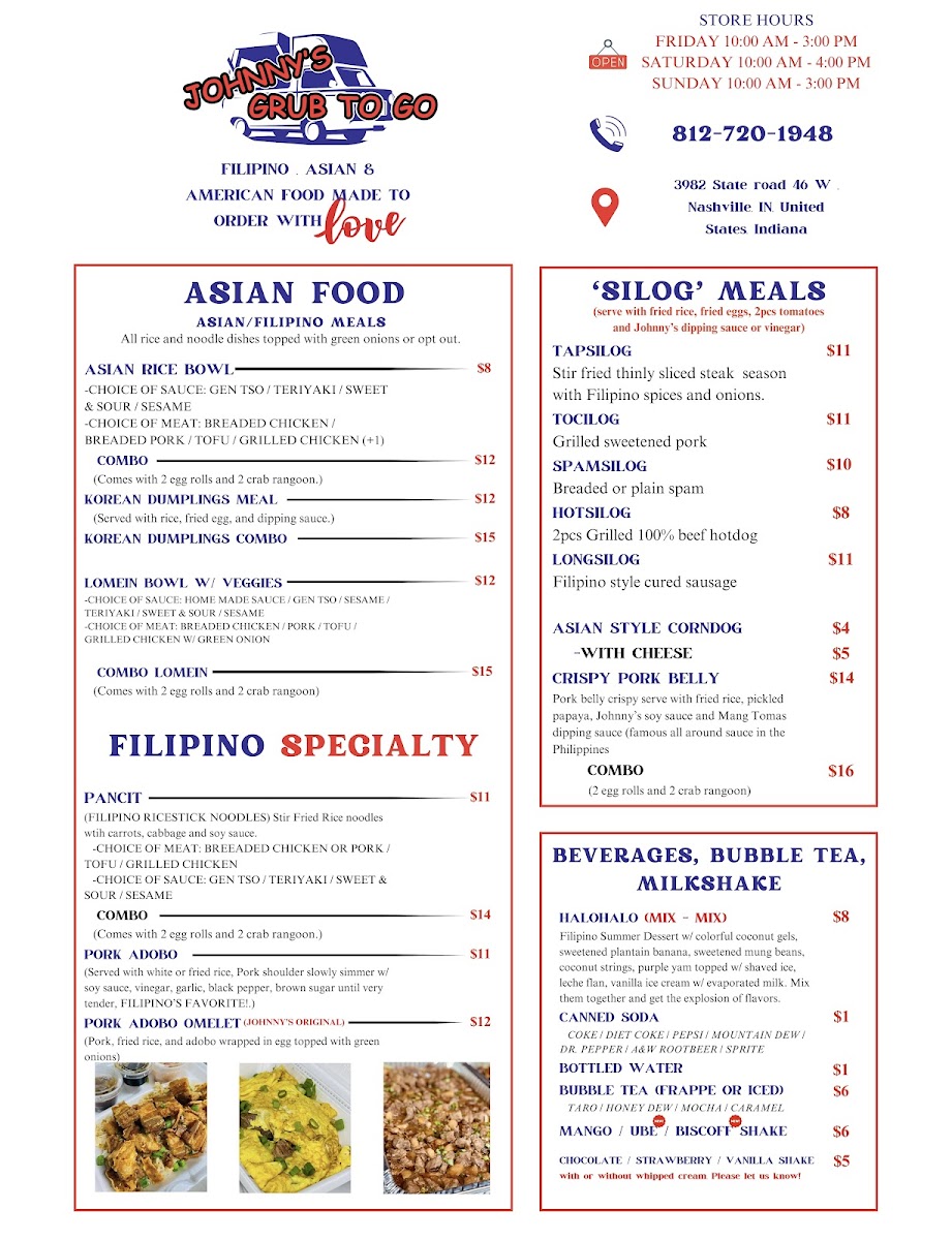 Menu Johnny’S Grub To Go-2