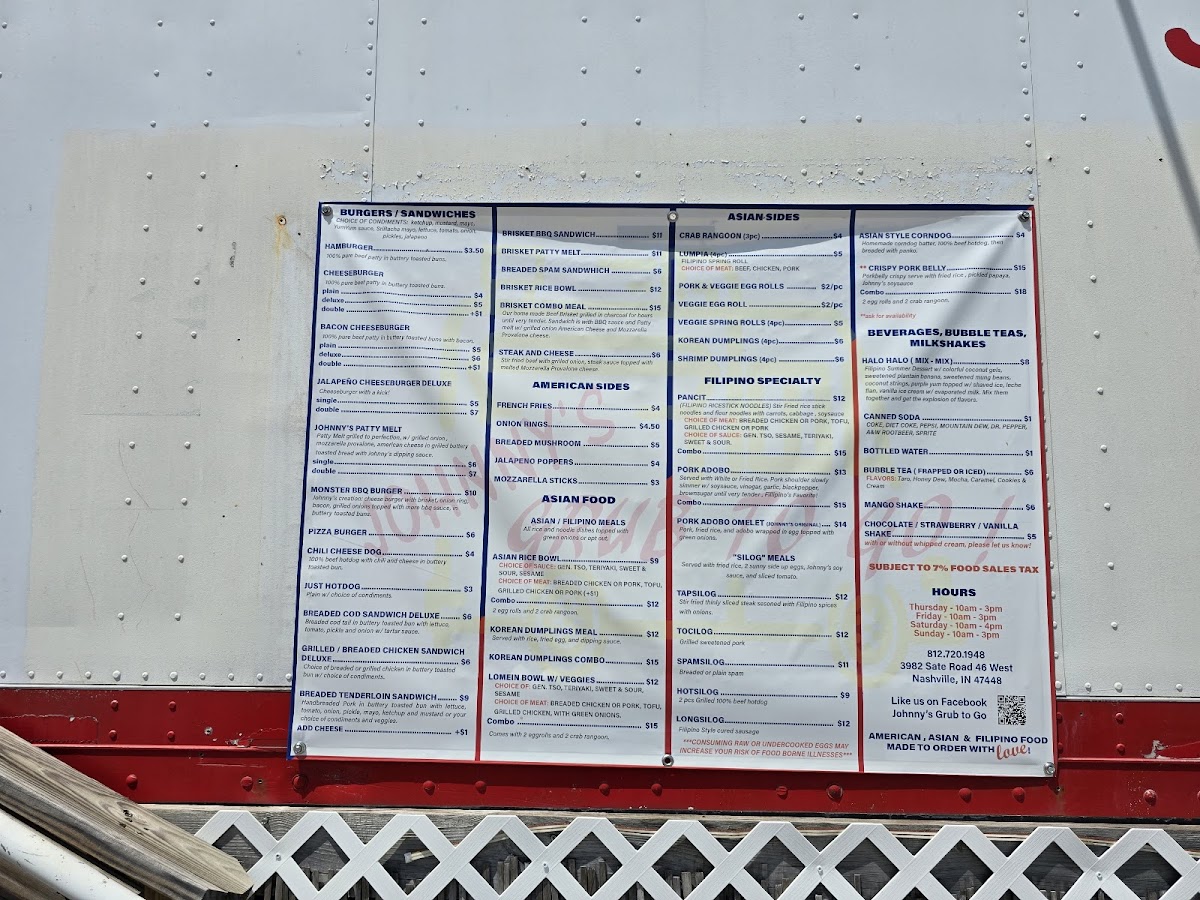Menu Johnny’S Grub To Go-3