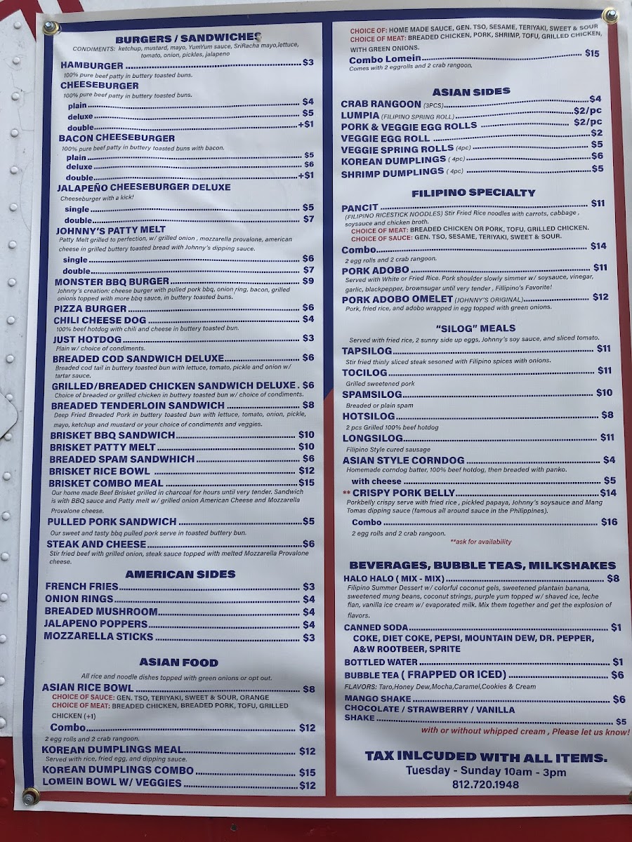 Menu Johnny’S Grub To Go-6