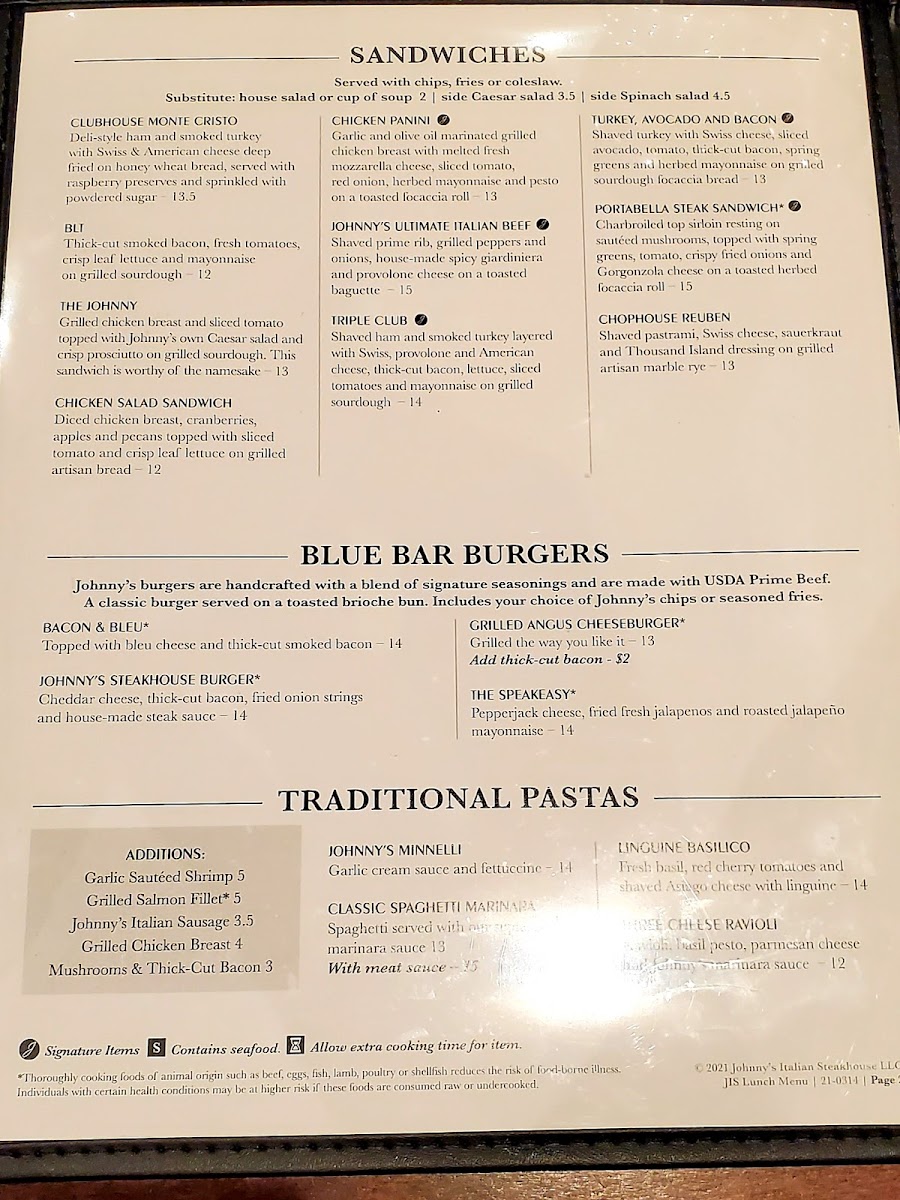 Menu Johnny's Italian Steakhouse-3