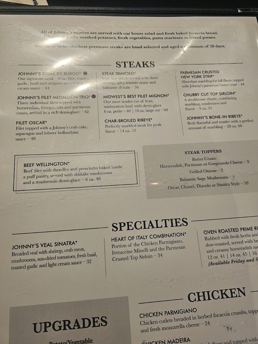 Menu Johnny's Italian Steakhouse-7