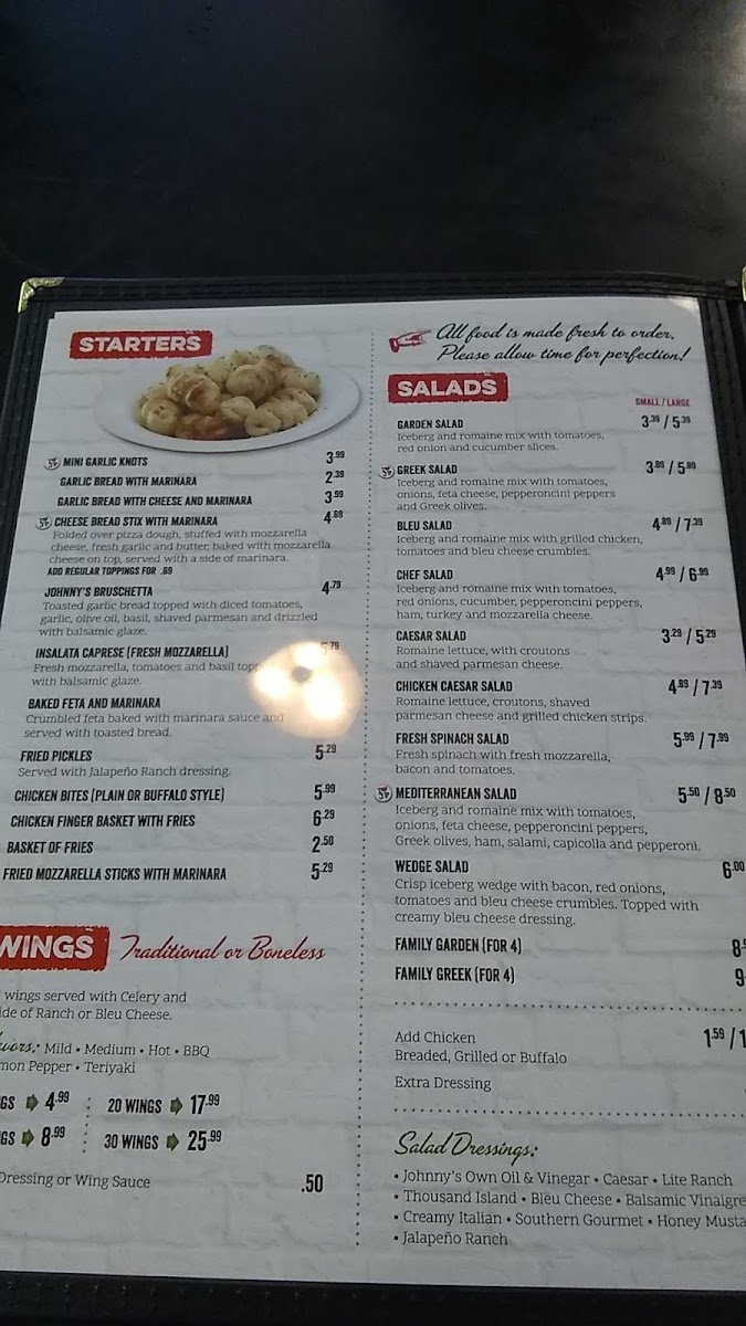 Menu Johnny's New York Style Pizza-4
