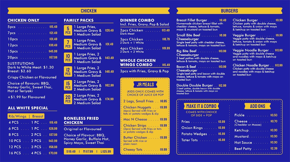 Menu John's Fried Chicken Chilliwack-1