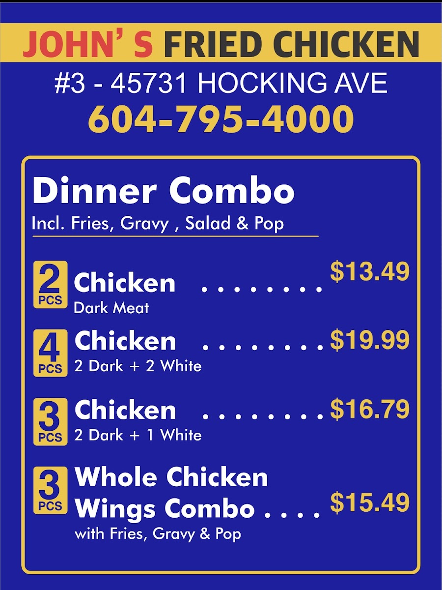 Menu John's Fried Chicken Chilliwack-4