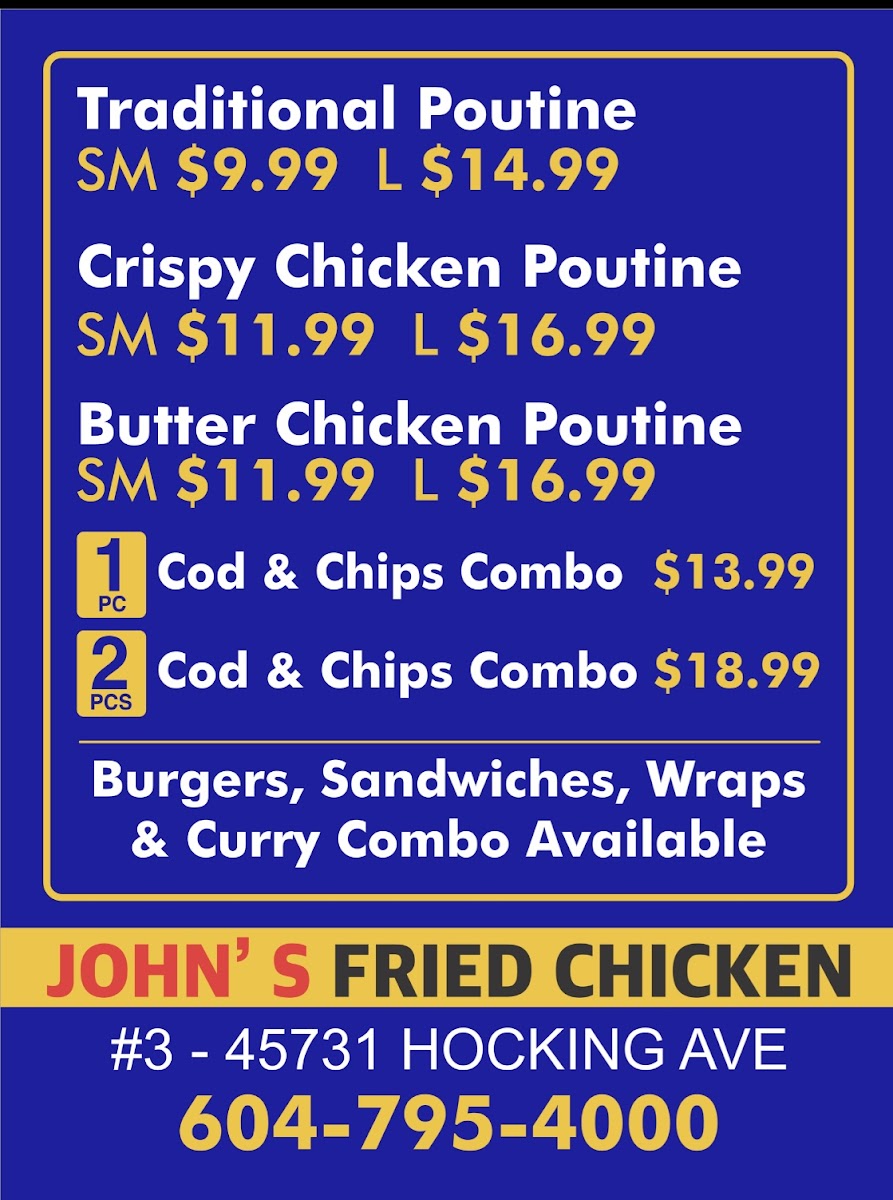 Menu John's Fried Chicken Chilliwack-7