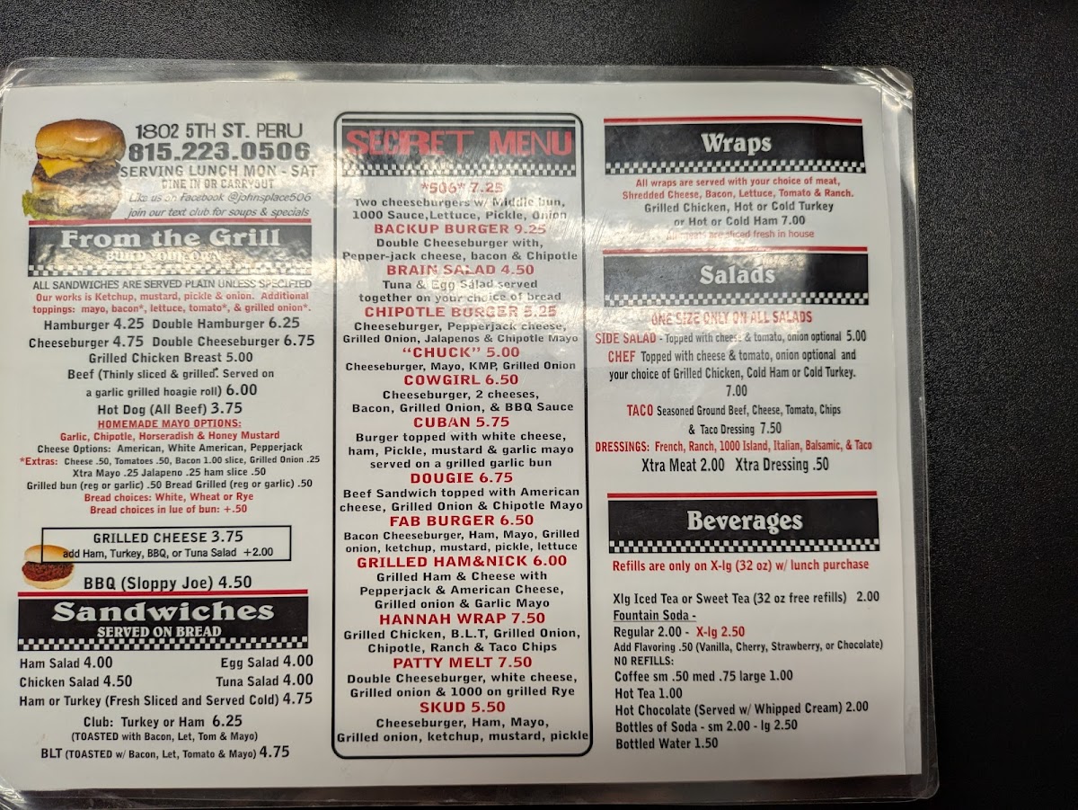 Menu John's Place-2