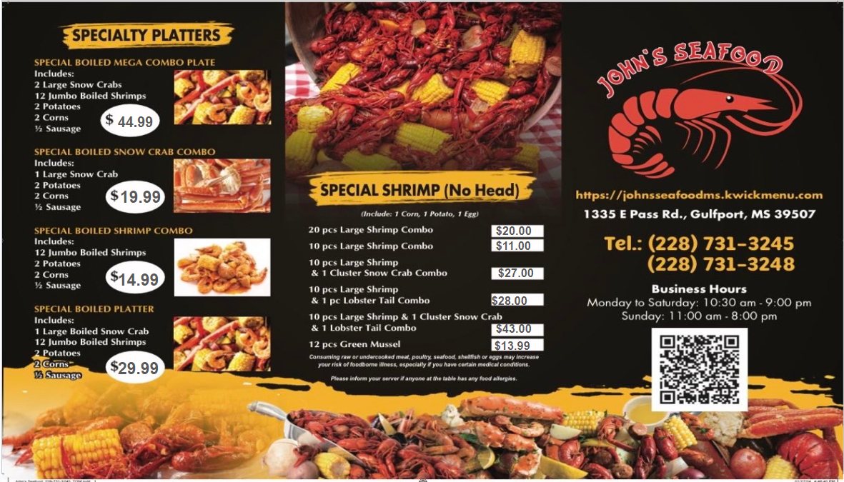 Menu John's Seafood-1