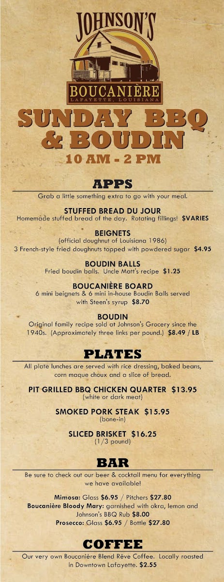 Menu Johnson's Boucanière-3