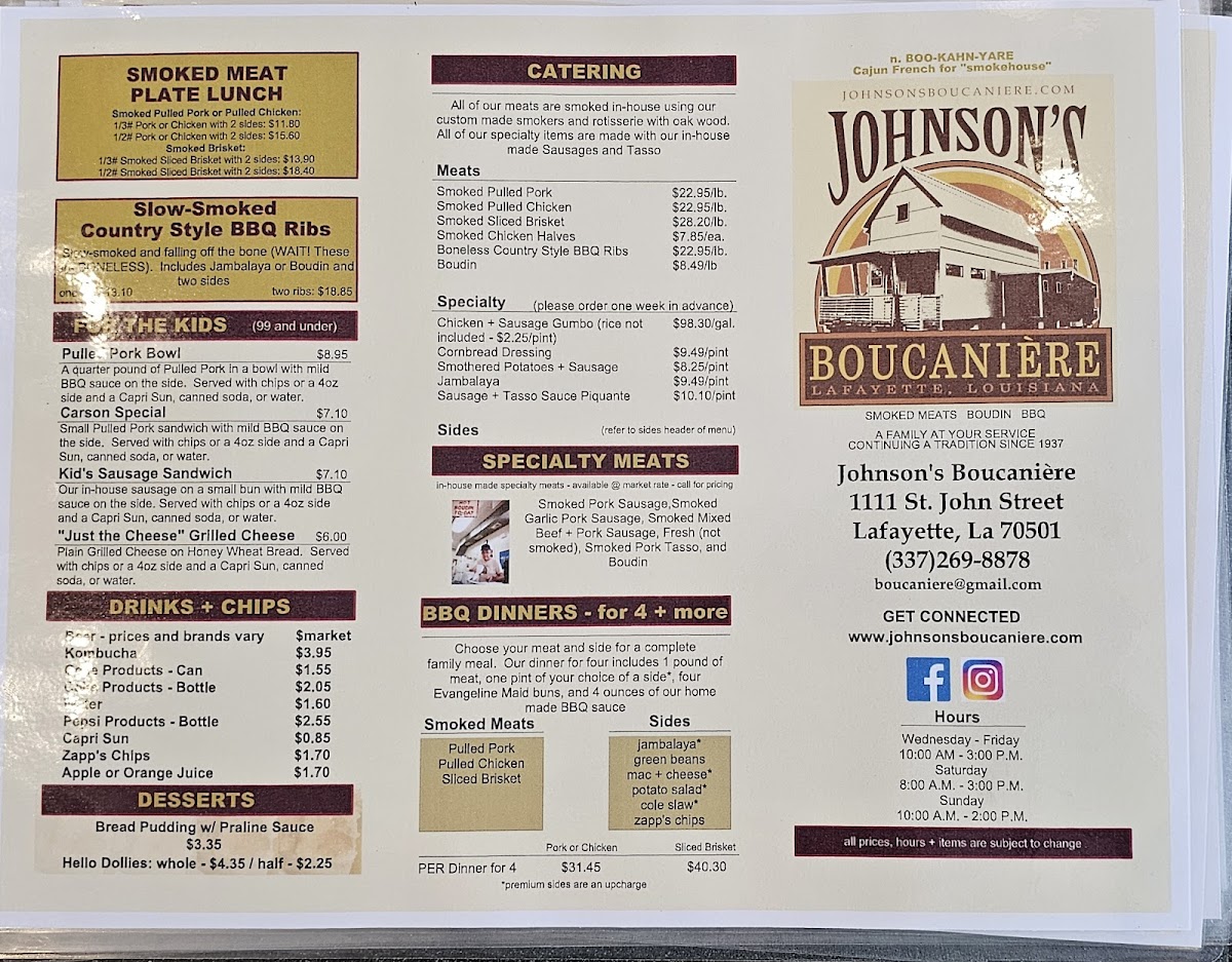 Menu Johnson's Boucanière-5