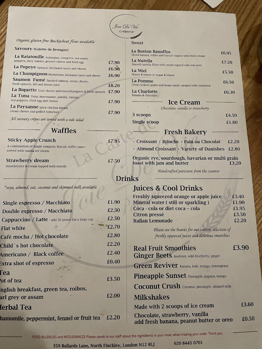 Menu Joie De Vie London-1