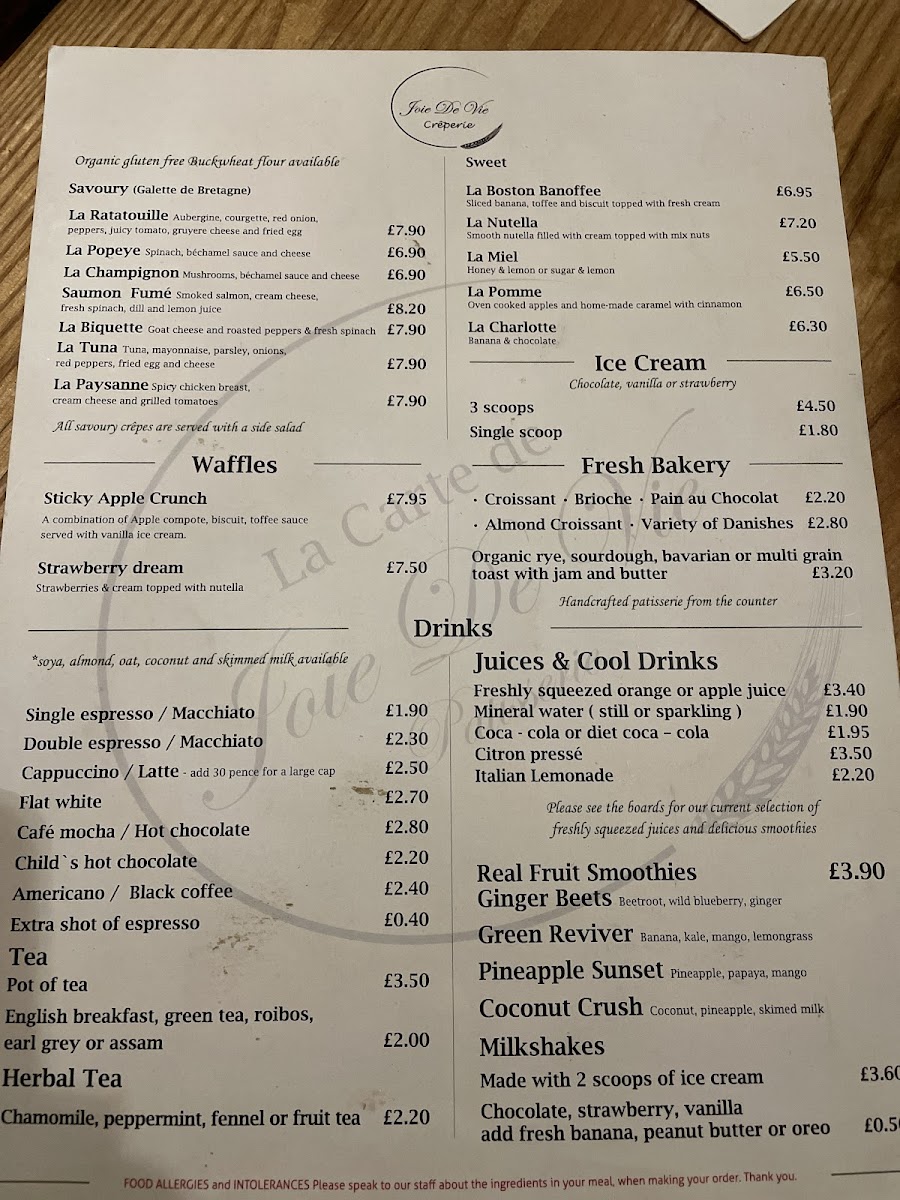 Menu Joie De Vie London-2