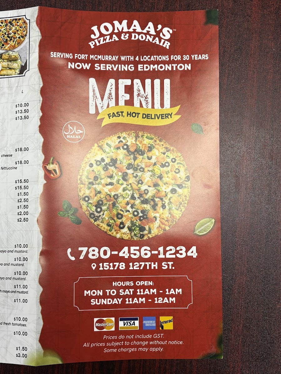 Menu Jomaa's Pizza & Donair-8