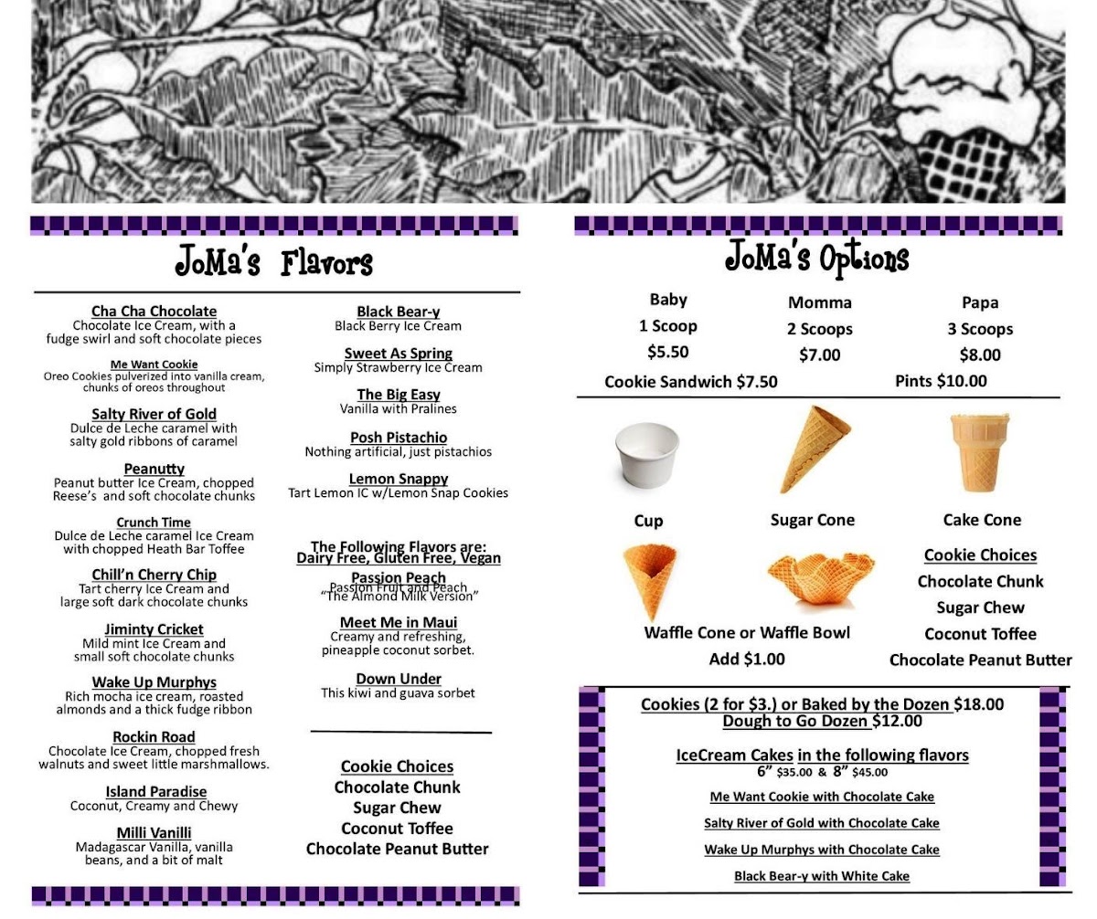 Menu Joma's Artisan Ice Cream-2