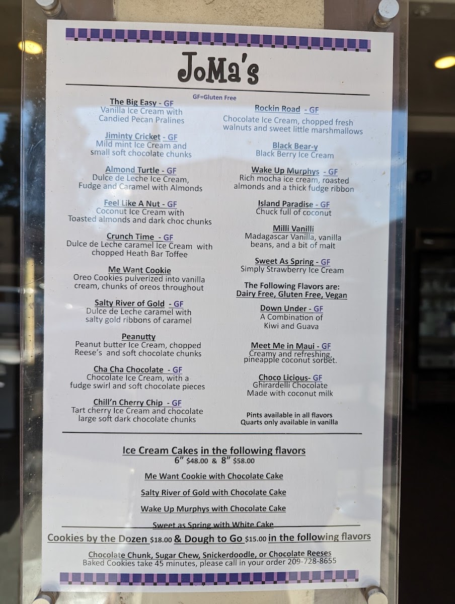 Menu Joma's Artisan Ice Cream-3