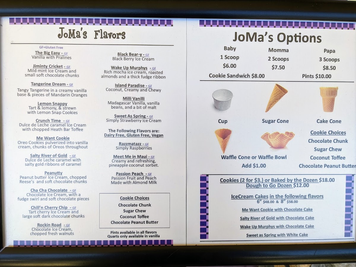 Menu Joma's Artisan Ice Cream-6