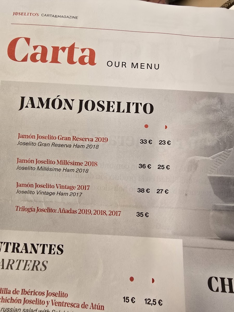 Menu Joselito's | Charcutería & Restaurante-10
