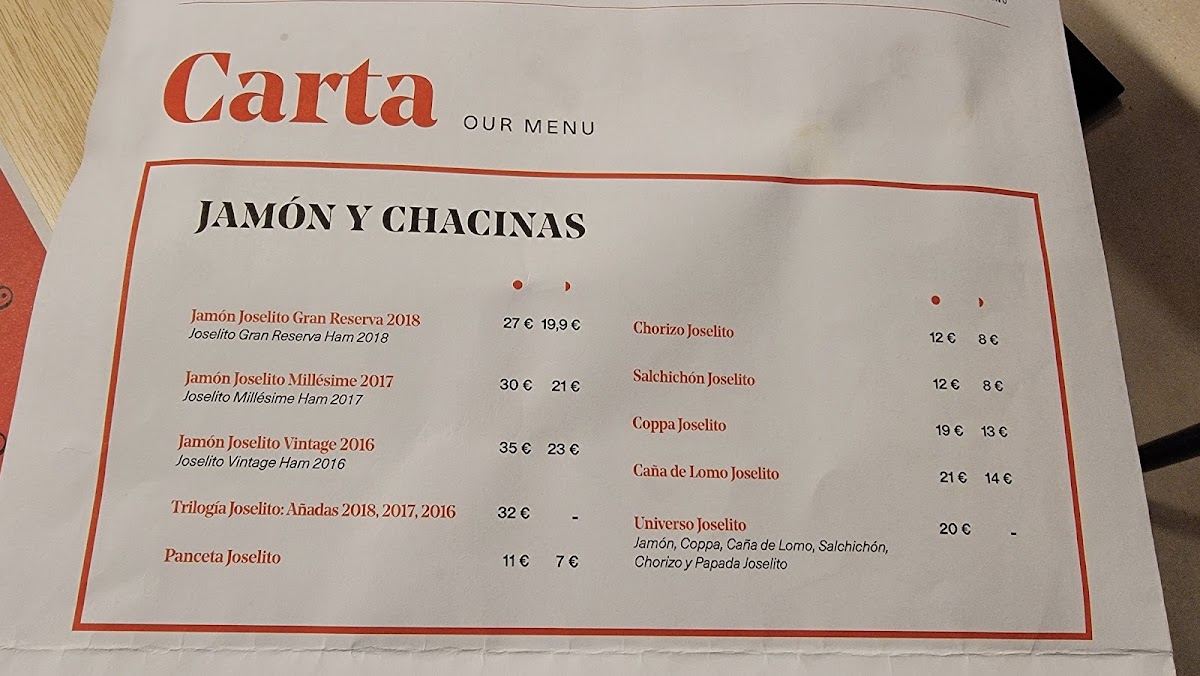Menu Joselito's | Charcutería & Restaurante-4