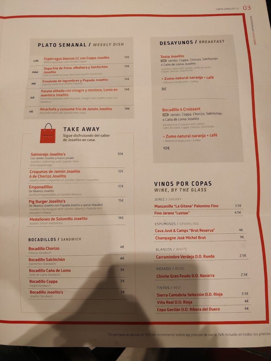 Menu Joselito's | Charcutería & Restaurante-5
