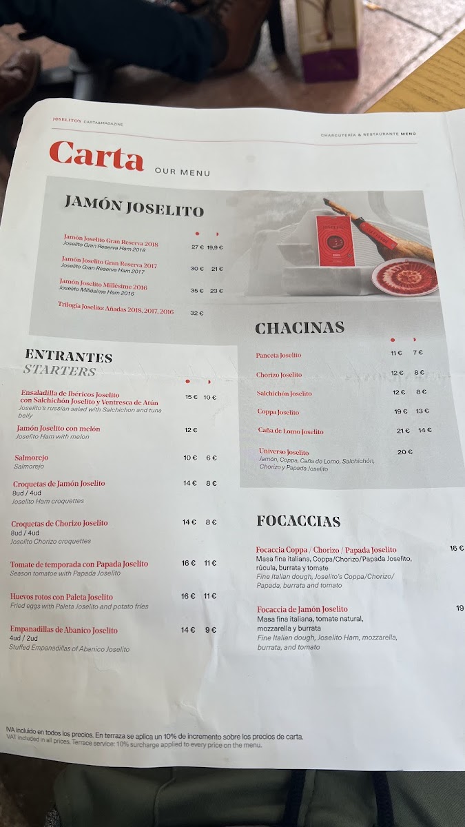 Menu Joselito's | Charcutería & Restaurante-6