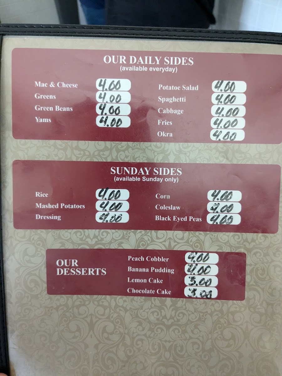 Menu Josephine's Soul Food-1
