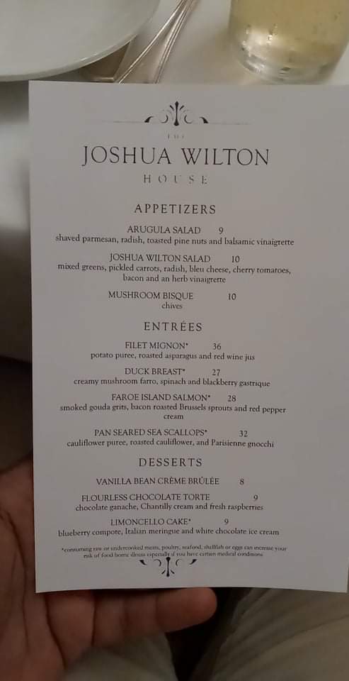 Menu Joshua Wilton House-4