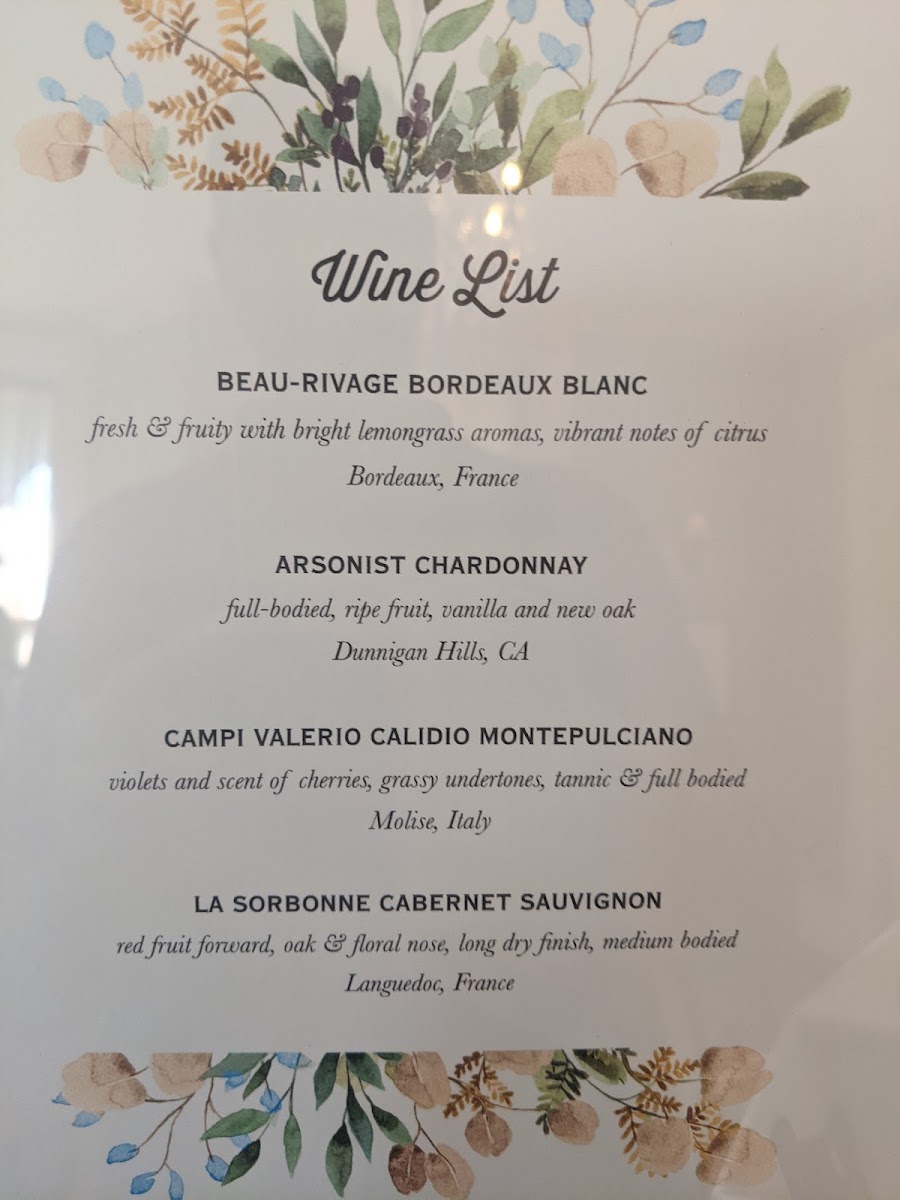 Menu Joshua Wilton House-6